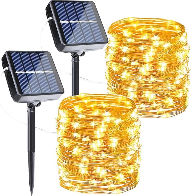 Joomer 2 Stück Solar Lichterkette Aussen - 12M 120 LED Lichterkette Solar Außen 🌞🏡