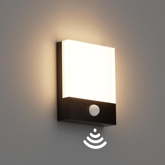 Klighten 24W LED Außenwandleuchte mit Bewegungsmelder, Schwarz