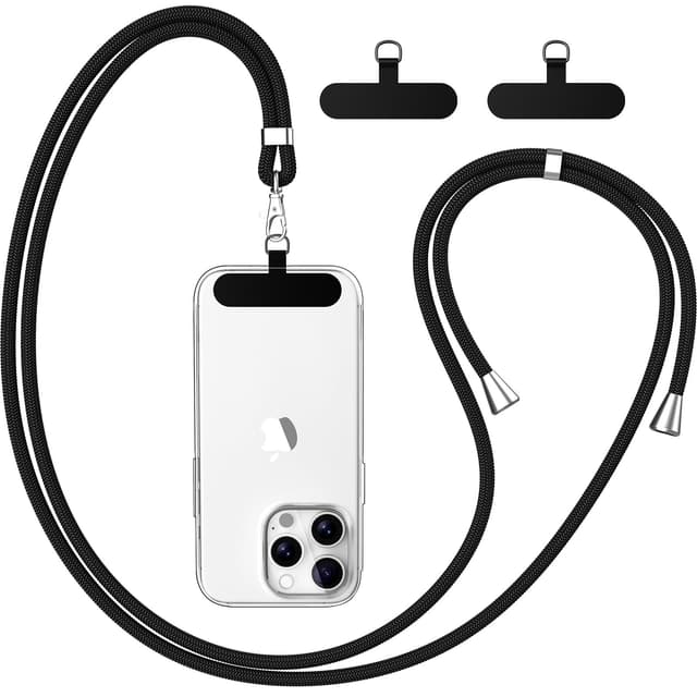 📱 caslord Handyband Universal - Schwarz | Smartphone Lanyard mit Patch