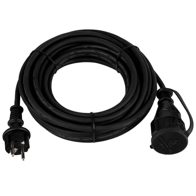 🔌🌿 REV Verlängerungskabel 10m für Außenbereich IP44 spritzwassergeschützt Schwarz H05RR