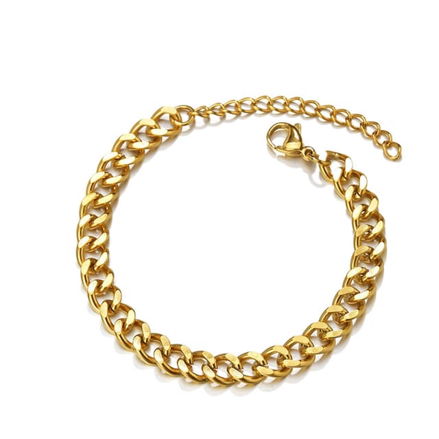Panzerkette Armband Edelstahl Herren 5mm Gold 🌟