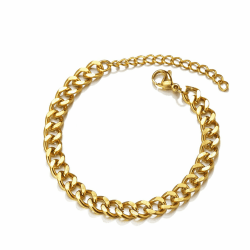 Panzerkette Armband Edelstahl Herren 5mm Gold 🌟