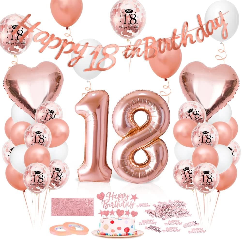 Luftballon 18. Geburtstag Roségold - Geburtstagsdeko 18 Jahr 🎈🎉