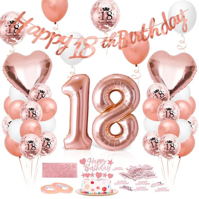 Luftballon 18. Geburtstag Roségold - Geburtstagsdeko 18 Jahr 🎈🎉