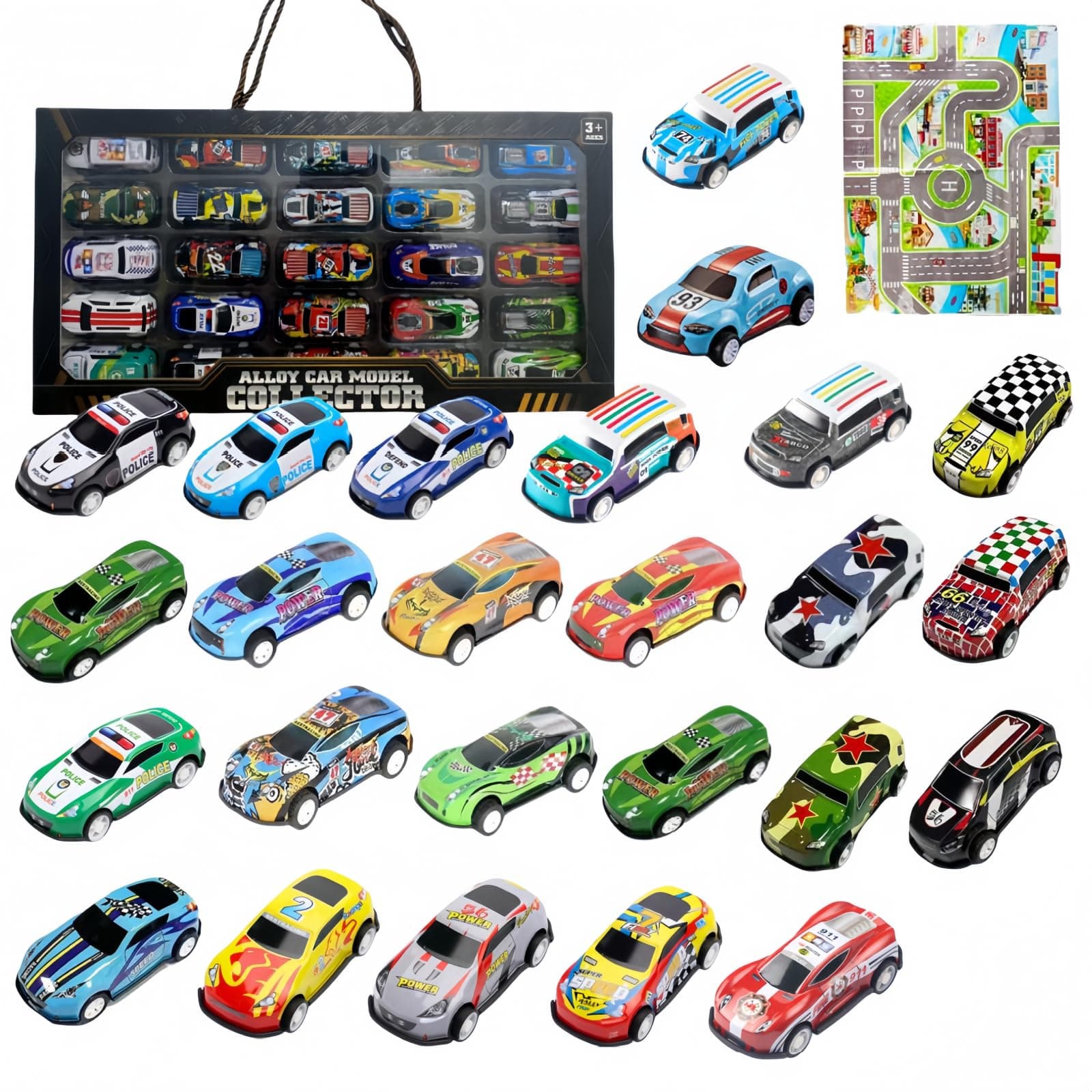 🚗🎁 25 Stück Set Matchbox Auto Mit 1 Karte - Spielzeugauto Mit Rückzug