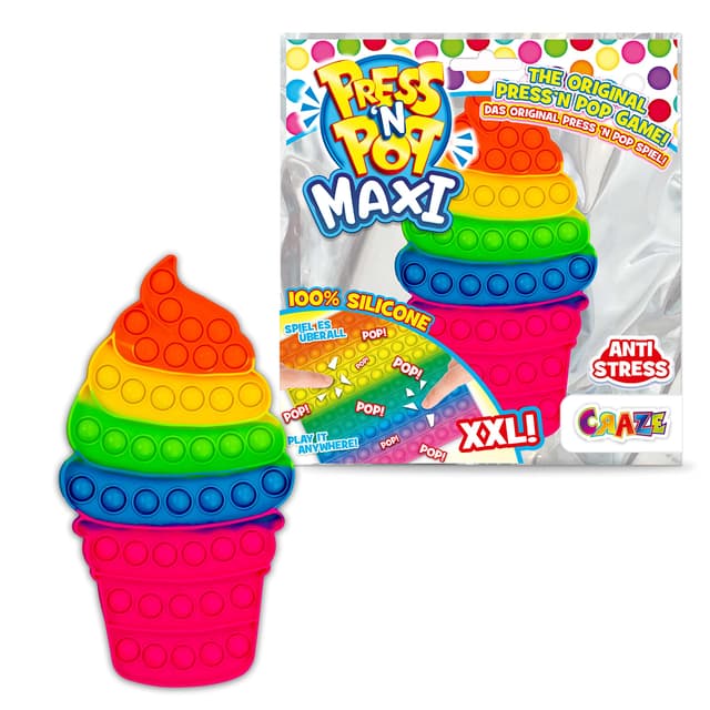 🍦🌈 Press N Pop Craze Ice Cream Maxi Fidget Toy POP IT 🧊🌟