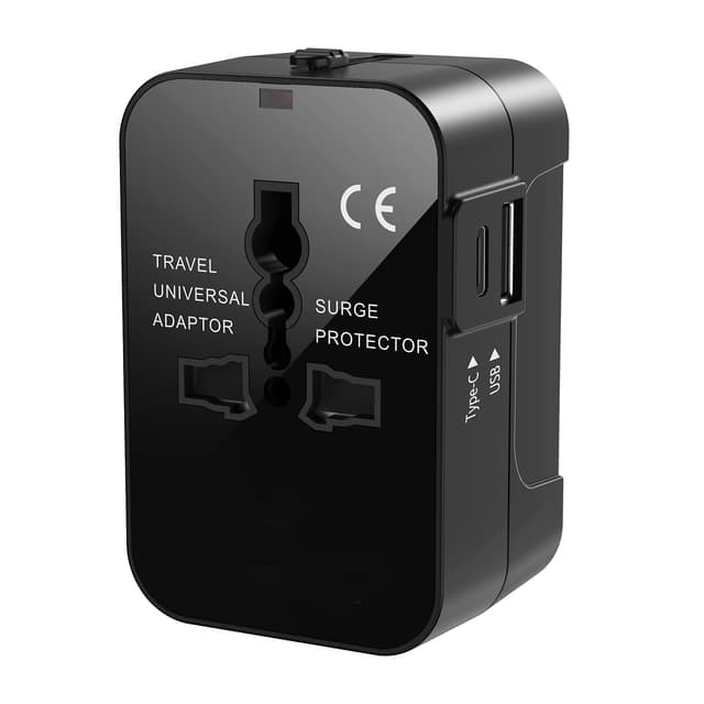 Reiseadapter Weltweit Universal 🌍 Reisestecker mit USB C | Steckdosenadapter für USA UK AUS EU 🌐