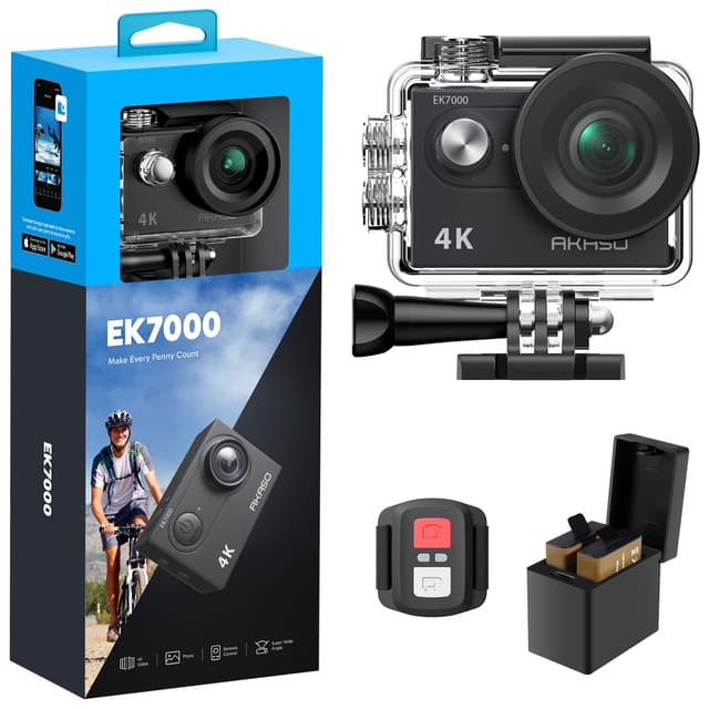 AKASO Action Cam,4K30FPS 20MP WiFi Unterwasserkamera 170°Ultra Weitwinkel Full HD 📷🌊