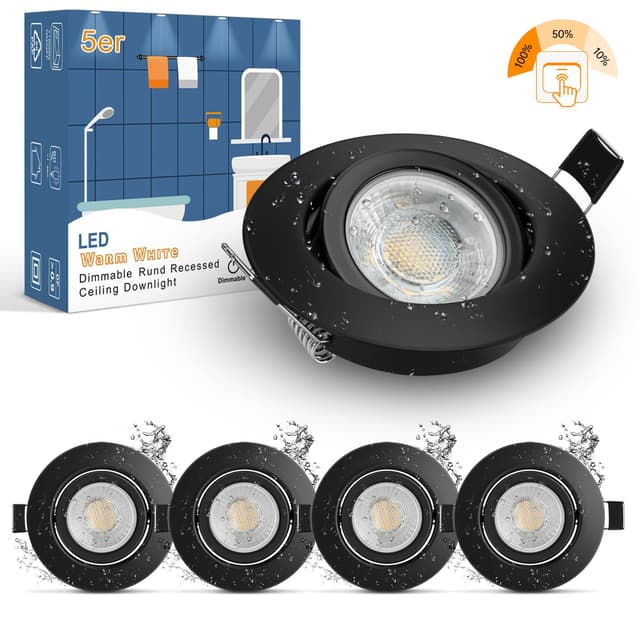 🌟 Deal des Tages: 5er LED Einbaustrahler 230V Schwarz