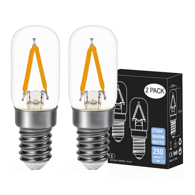 DSLebeen E14 LED Warmweiß Glühbirne Kühlschranklampe 2W 250LM 2 Stück