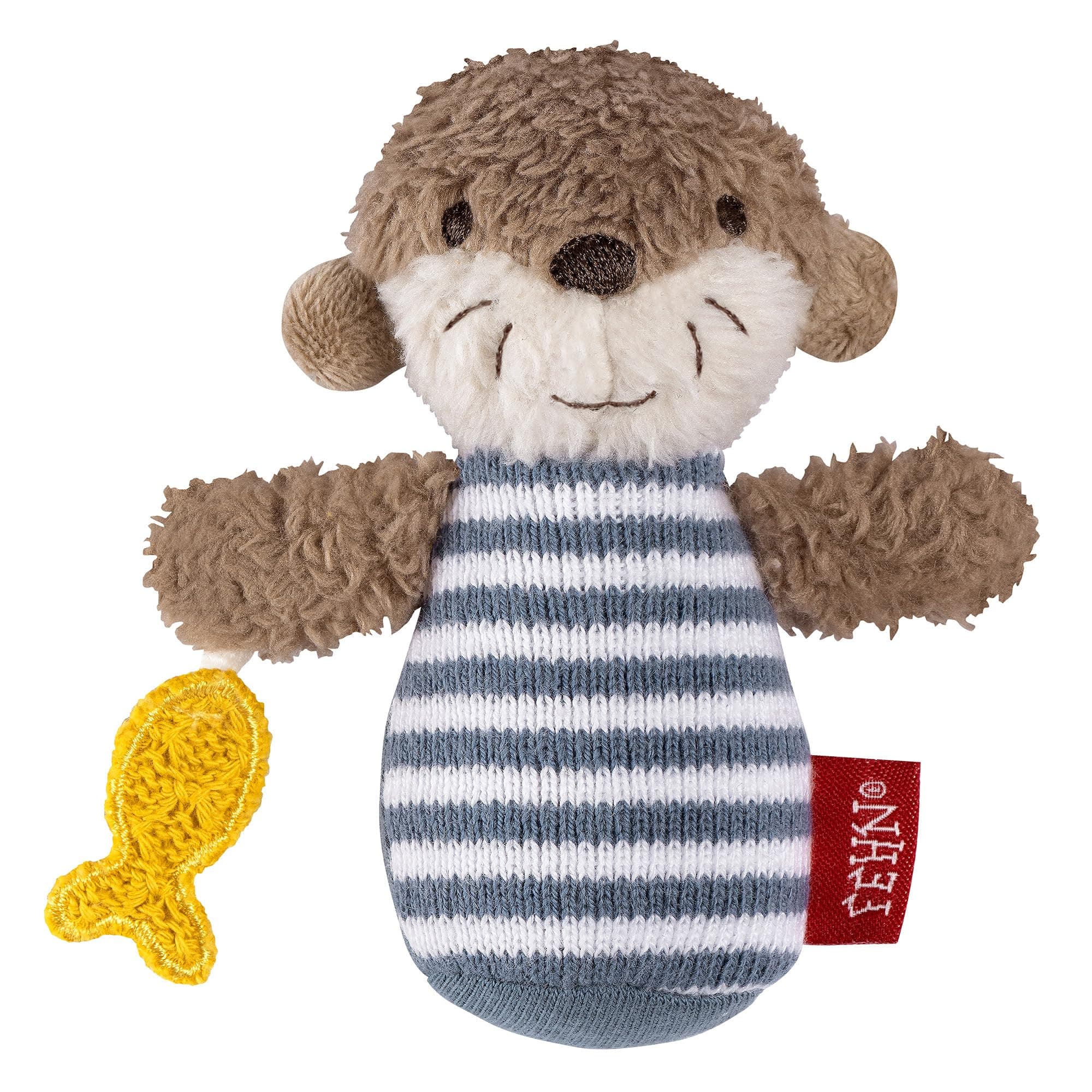Fehn Mini-Rassel Otter 🦦 Mini-Greifling für Babys ab 0+ Monaten
