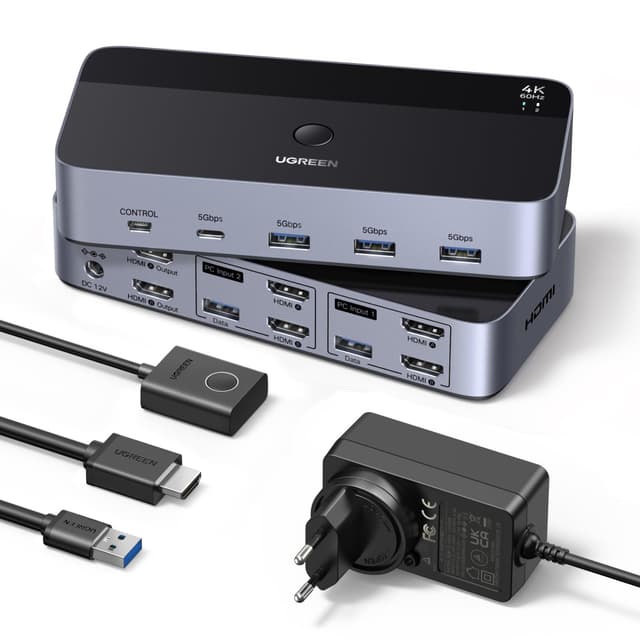 UGREEN HDMI 2.0 KVM Switch 2 PC 2 Monitore 4K60Hz 🎮🖥️