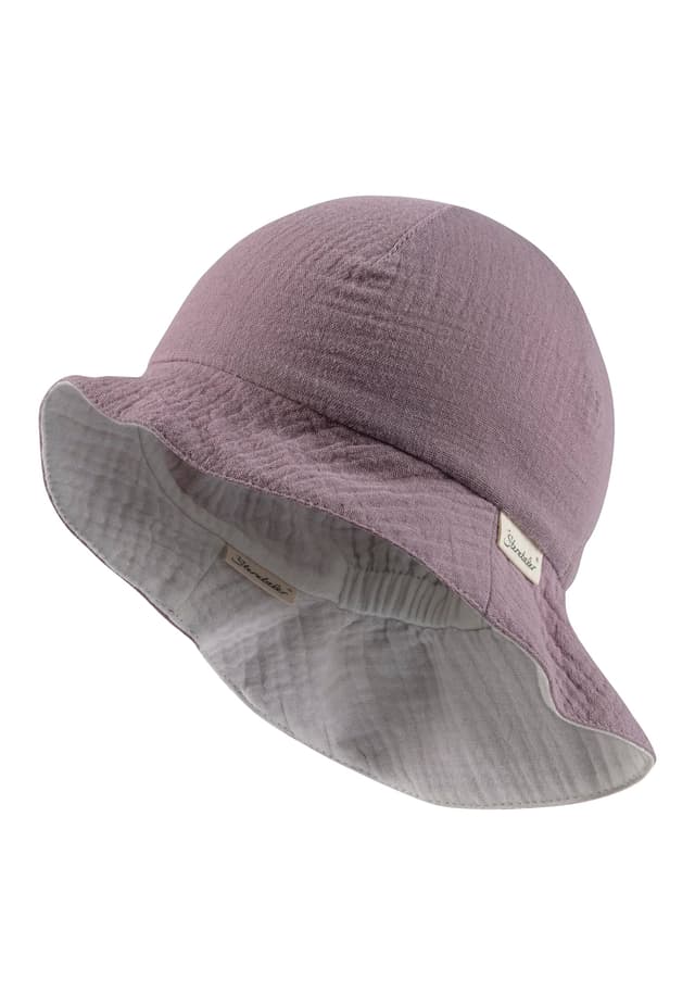 🌞 Sterntaler Wende Sonnenhut Uni - Strandhut aus Musselin(Bio) - UV-Schutz 30 Sommerhut Mädchen