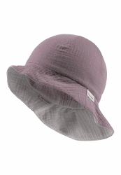 🌞 Sterntaler Wende Sonnenhut Uni - Strandhut aus Musselin(Bio) - UV-Schutz 30 Sommerhut Mädchen