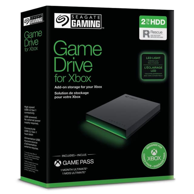 🎮 Seagate Game Drive Xbox 2TB Tragbare Externe Festplatte USB 3.0 grau STKX2000403