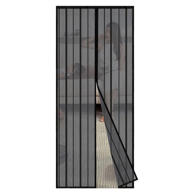 Sekey Magnet Fliegengitter Balkontür ohne Bohren 110x230cm Schwarz 🪲🚪