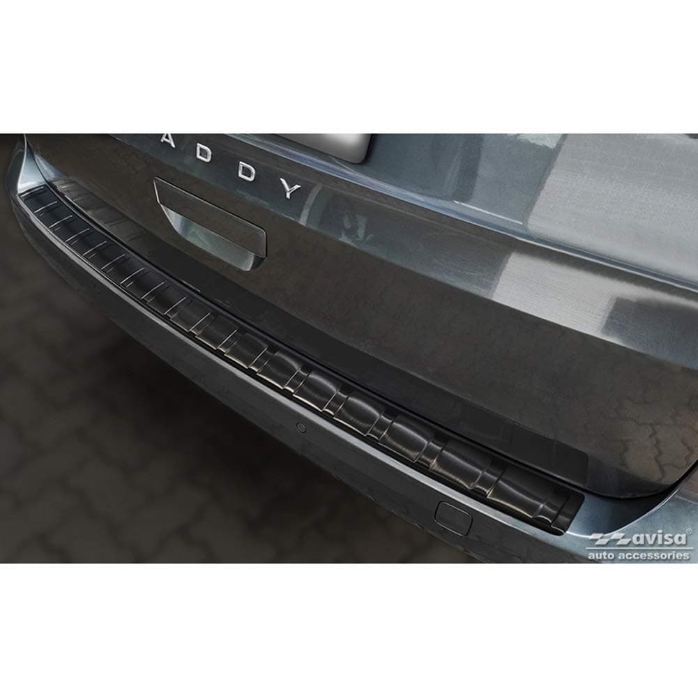 🔥 Super Deal: Avisa Schwarz Edelstahl Heckstoßstangenschutz für Volkswagen Caddy V 2020-