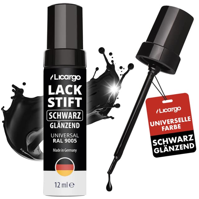 🚗🎨 LICARGO Lackstift Schwarz Glänzend 12ml – Perfekte Deckkraft und schnelle Trocknung