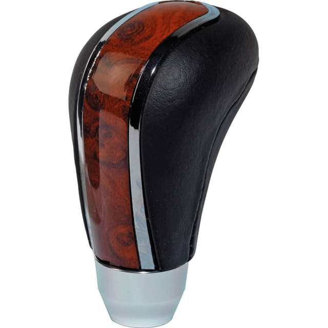 🚗 AUTO-STYLE Universelle Schaltknauf M-7 - Schwarz Leder/Poliert/Holz 🚗