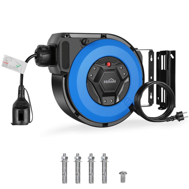 🌟 Himimi Automatik Kabeltrommel mit Halterung 15m + 2m, 1500W ~ 3000W Kabelaufroller Automatisch 🌈