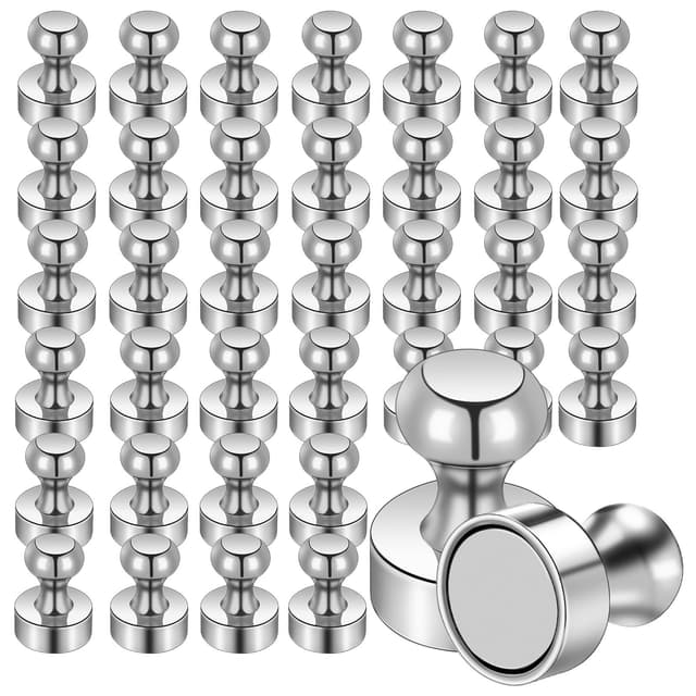 🧲📚 Aenienoe 38Stück Magnete für Magnettafel kleine Magnete Stark Neodym Extra Stark Magneten Halt Whiteboard Kühlschrank mit Griff Fotos Schule Silber 12x16mm-38PCS 🧲📚