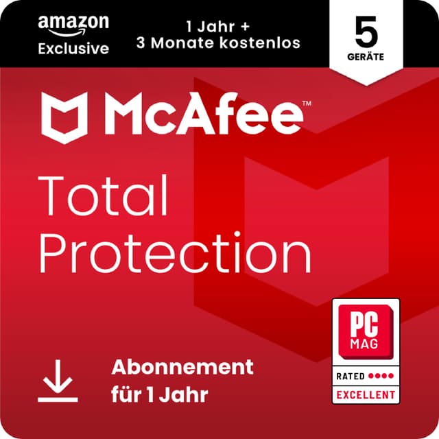 McAfee Total Protection (5 Geräte) 2025 | Sicherheitssoftware mit VPN 🛡️🔒