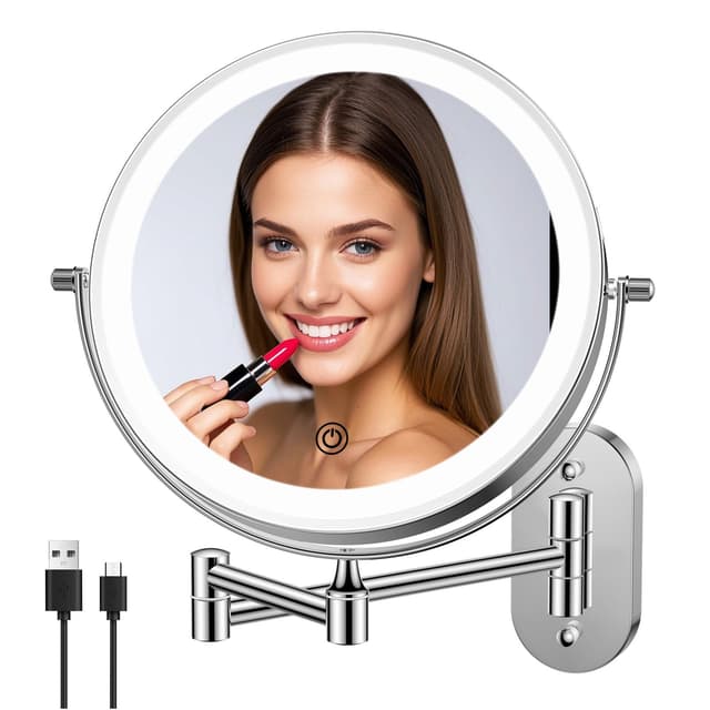🌟🔎 Angebot: FUNTOUCH Wiederaufladbar Kosmetikspiegel mit Beleuchtetung, 1X 20X Spiegel Vergrößerung