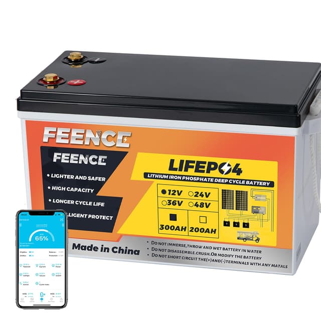 FEENCE 12V 300Ah Bluetooth LiFePO4 Batterie - Top-Angebot! ⚡🔋