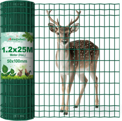 Amagabeli 1.22M X 25M Gartenzaun Zaun Garten 🌿 100 x 50mm 2.1 mm Drahtzaun Maschendraht Hundezaun