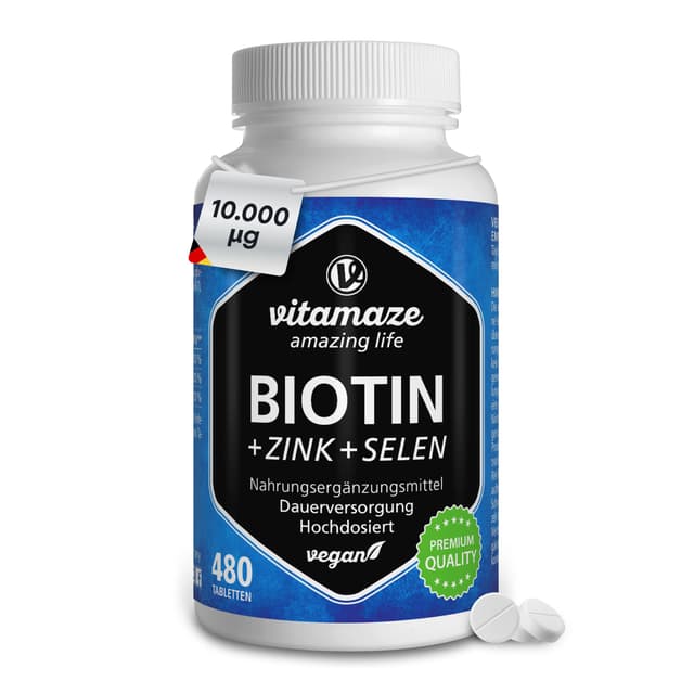 🌟 Super Deal: Biotin hochdosiert 10.000 mcg + Selen + Zink!
