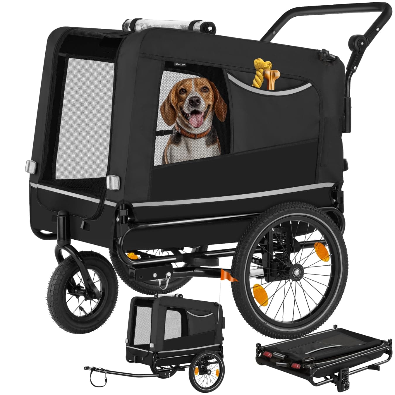 🐶🚲 Tectake® Hundeanhänger für Fahrrad und e-Bike 🐾🌟