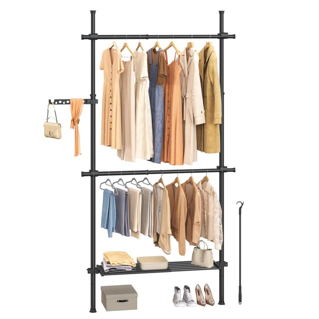 👗🌟 SONGMICS Teleskopstange Kleiderständer: Platzsparender Garderobenschrank mit hoher Lagerkapazität! 🌟👗