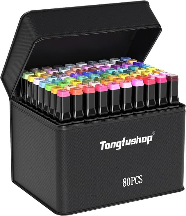 Tongfushop 80 Alkohol Stifte Set 🎨 2 Sekunde Schnell Trocknende Alkohol Marker Set