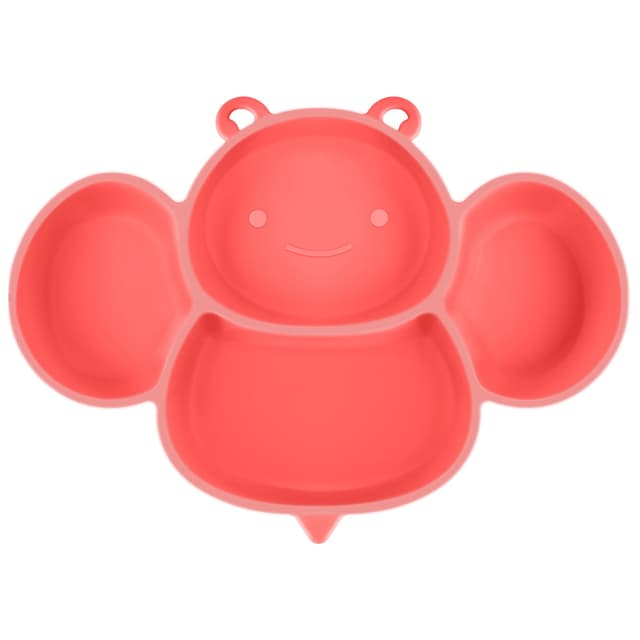 Vicloon Baby Teller & Tischset 🍽️ - Rutschfest & BPA-Frei - Rosa-biene