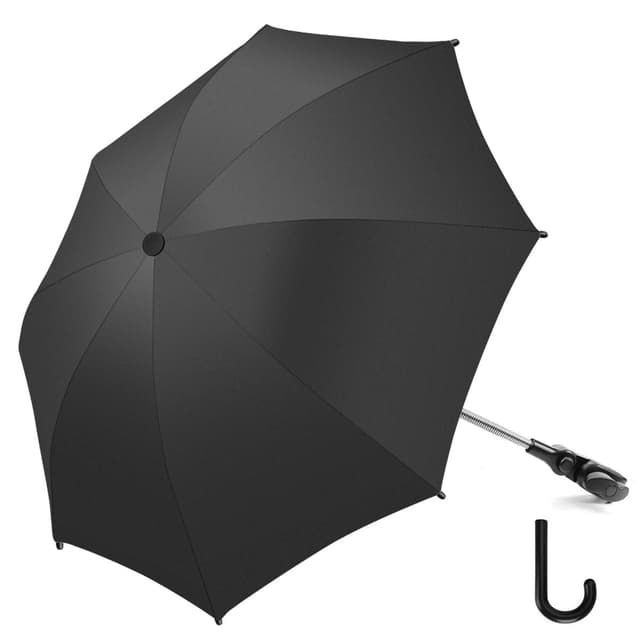 AILEEPET Baby Pram Umbrella 🌞 73 cm Durchmesser Universal Sonnenschirm Buggy Kinderwagen 50+ UV-Schutz mit Schirmgriff Schwarz