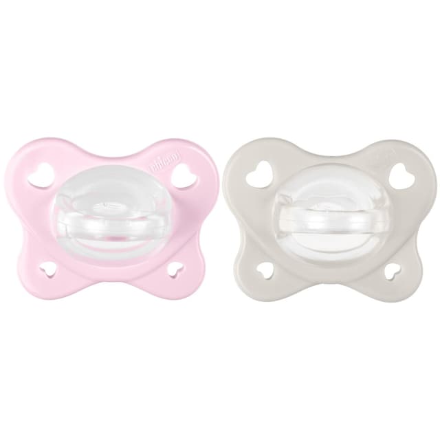 👶🏻🎀 Chicco Dual Soft Silikonschnuller Set - Baby Girl Rosa/Grau