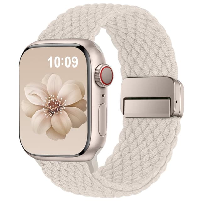 🌟 Higgs Geflochtenes Armband für Apple Watch - Magnetisch Verschluss Elastisch Stoff Sport Nylon Armband