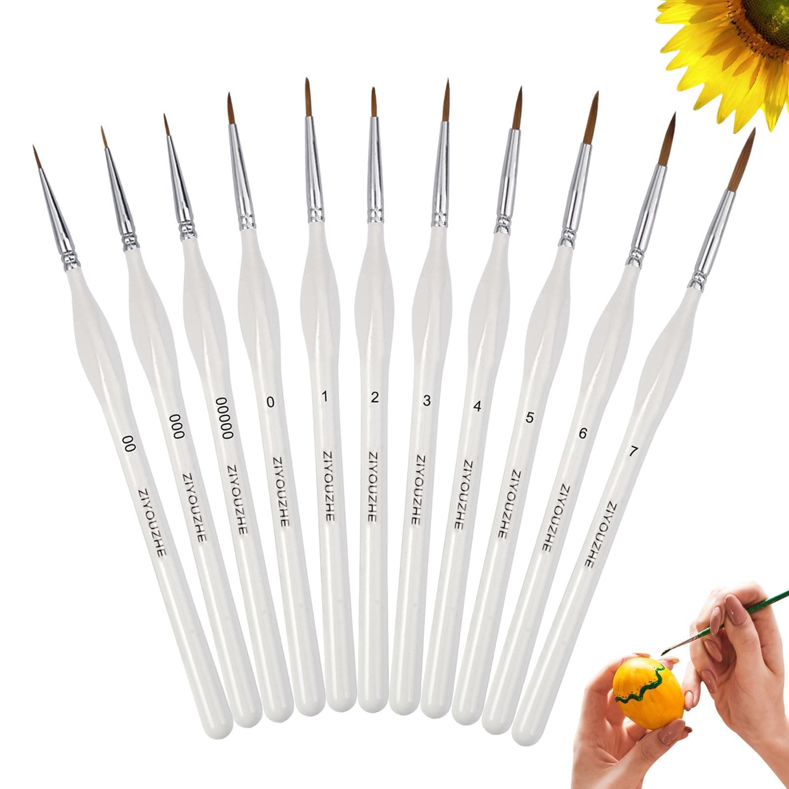 🎨 11 Stück Feine Detail Pinsel Set für Künstler & Modellbauer 🖌️