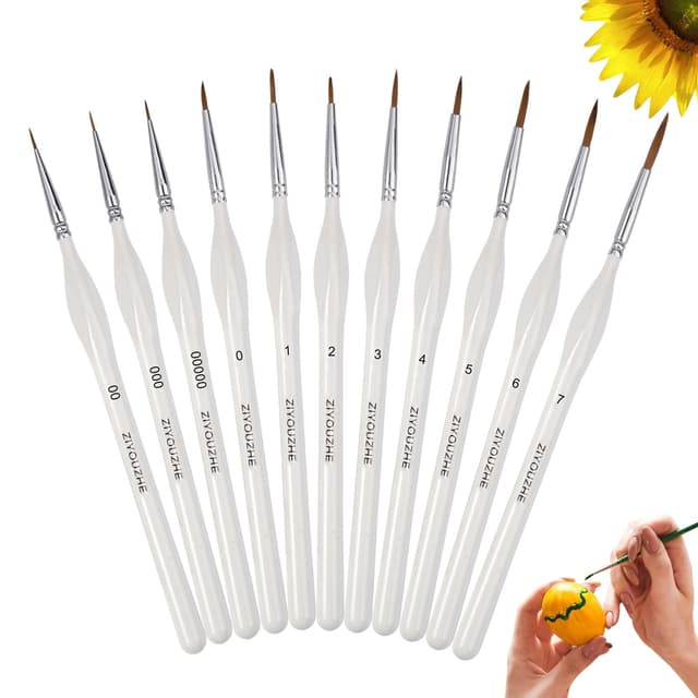 🎨 11 Stück Feine Detail Pinsel Set für Künstler & Modellbauer 🖌️
