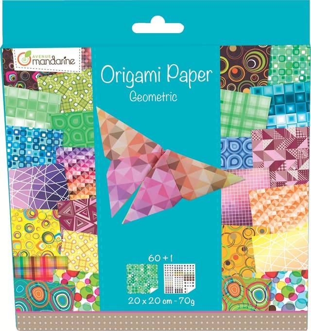 🎨 Avenue Mandarine Origami Papier-Set mit Faltanleitung und Augenset, Mehrfarbig