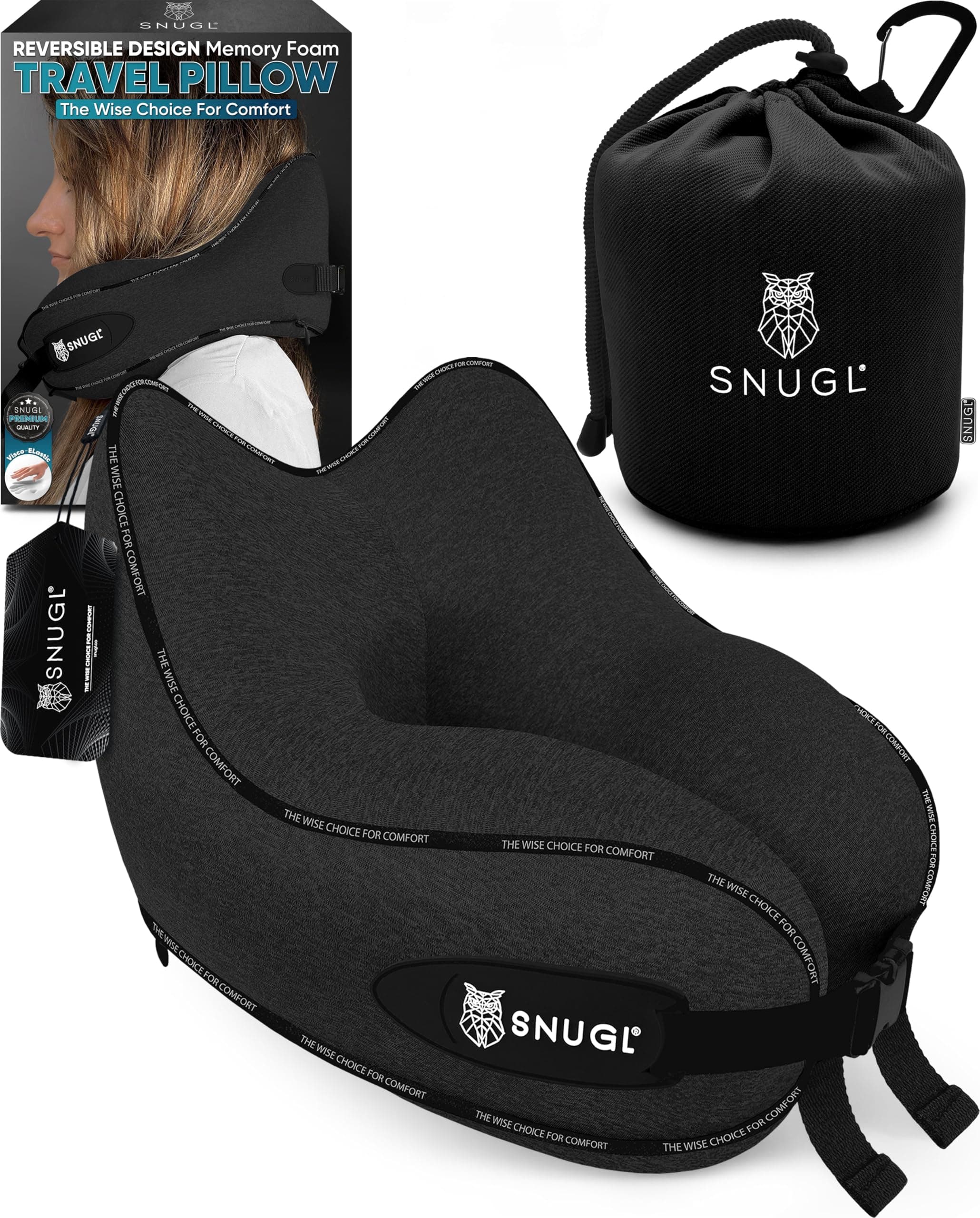 🌟 Reduziert! SNUGL Nackenkissen Flugzeug Memory Foam - Reisekissen Nackenhörnchen