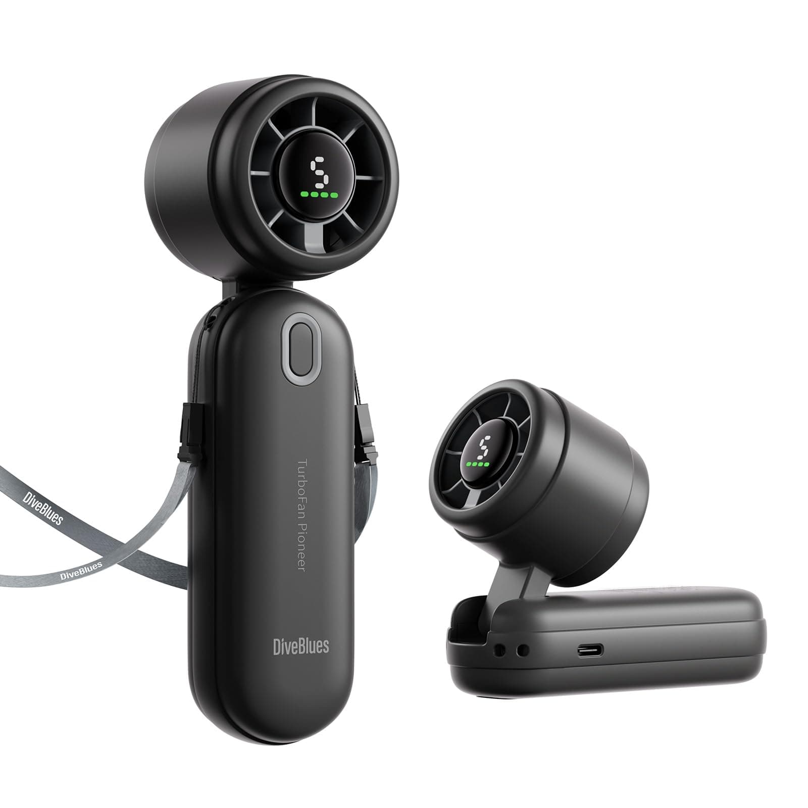 Diveblues 3-in-1 Handventilator Turbo Ventilator mit 4000mAh USB-Akku Aufladbar