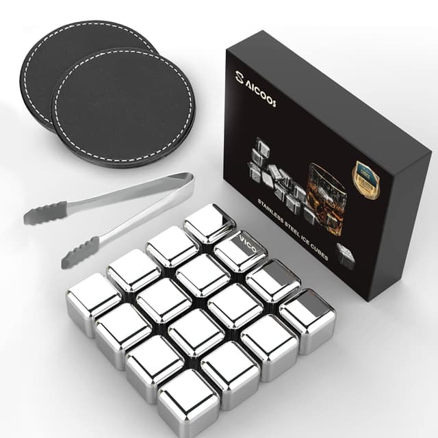 🥃 16 Stück Edelstahl Eiswürfel Set für Whisky und Wein 🥃