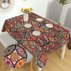 🌺 Boho Garten Tischdecke Rechteckig 🌿 Wasserabweisend Abwischbar