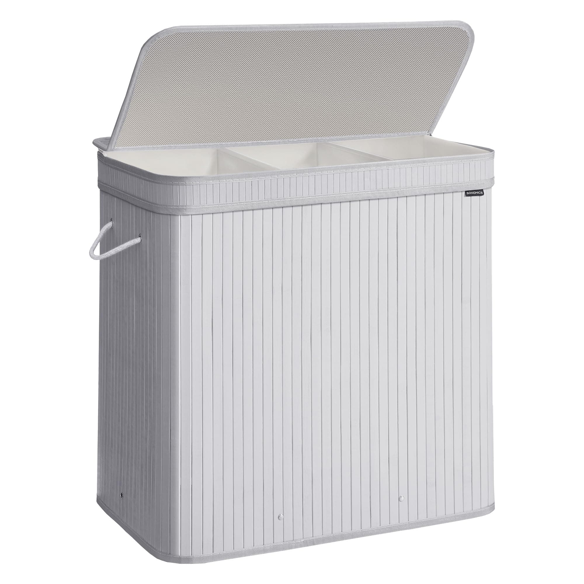 SONGMICS Wäschekorb mit Deckel, Wäschesammler Bambus 150L 🌿🧺