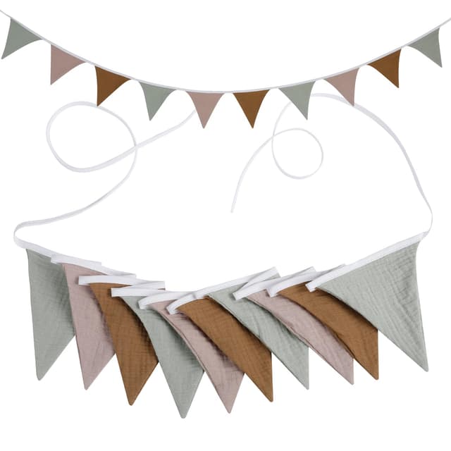 Romon Wimpelkette Kinderzimmer aus Musselin Baumwolle 🎉