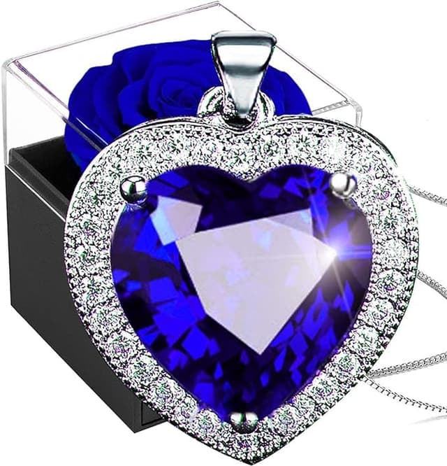 Blaue Infinity Rose mit Kette Silber 925 🌹💎