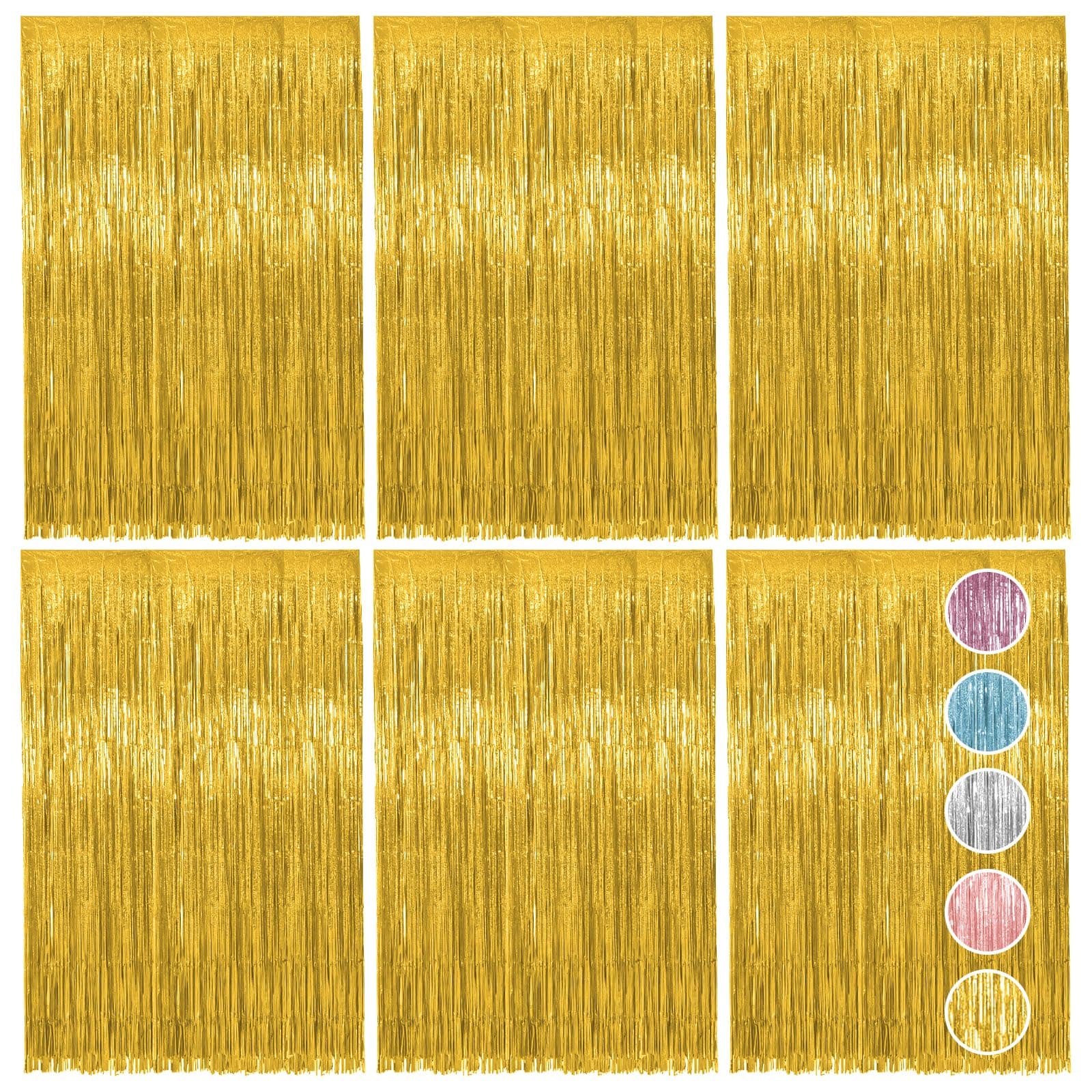 🎉 Vaktop 6 Stück Lametta Vorhang Gold - Glitzernde Partydeko! 🌟