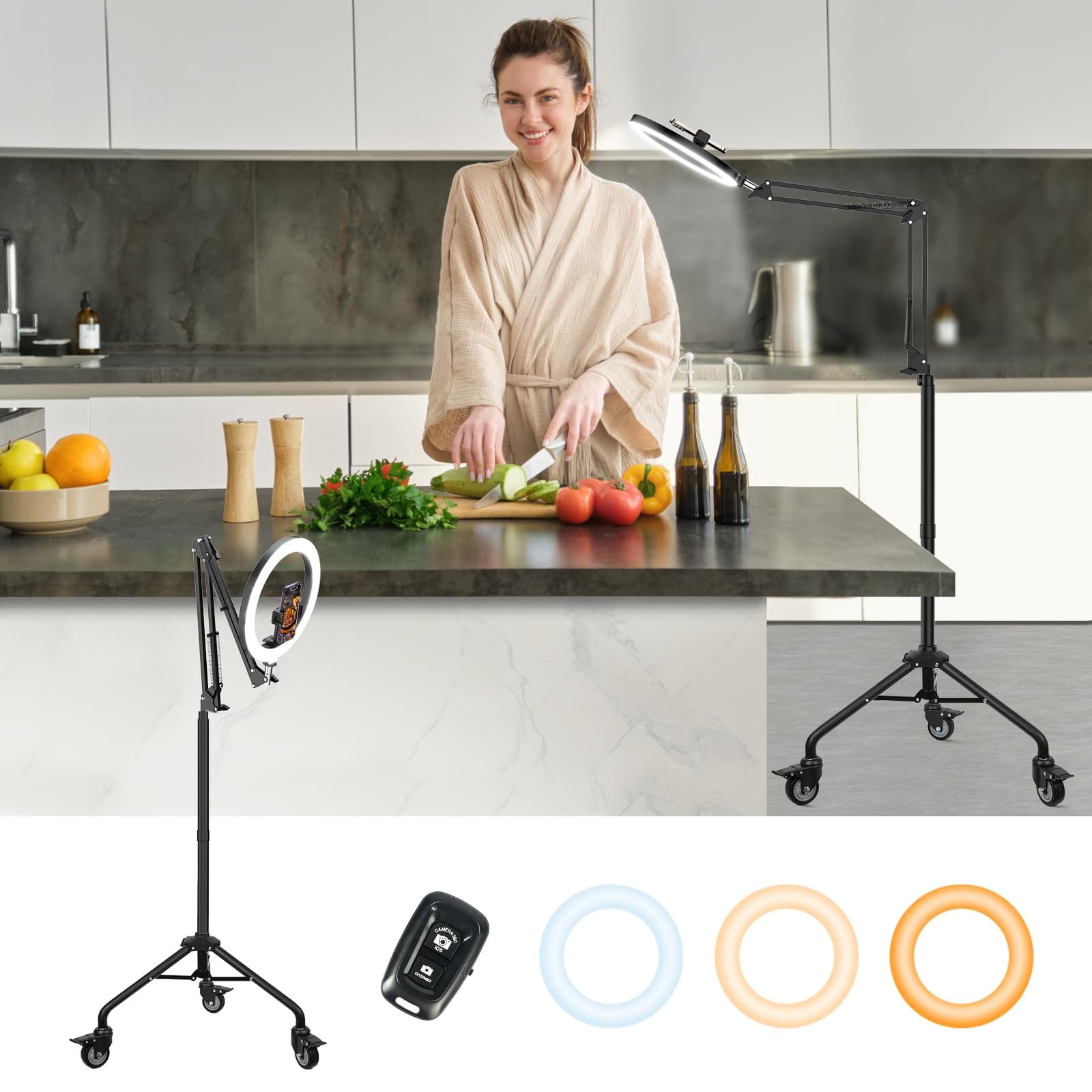 LUXSURE Overhead Stativ Mit Ringlicht und Rollen Mit Bremse - Deal des Tages! 🌟