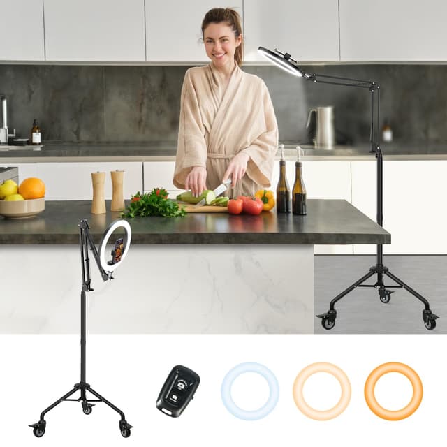 LUXSURE Overhead Stativ Mit Ringlicht und Rollen Mit Bremse - Deal des Tages! 🌟